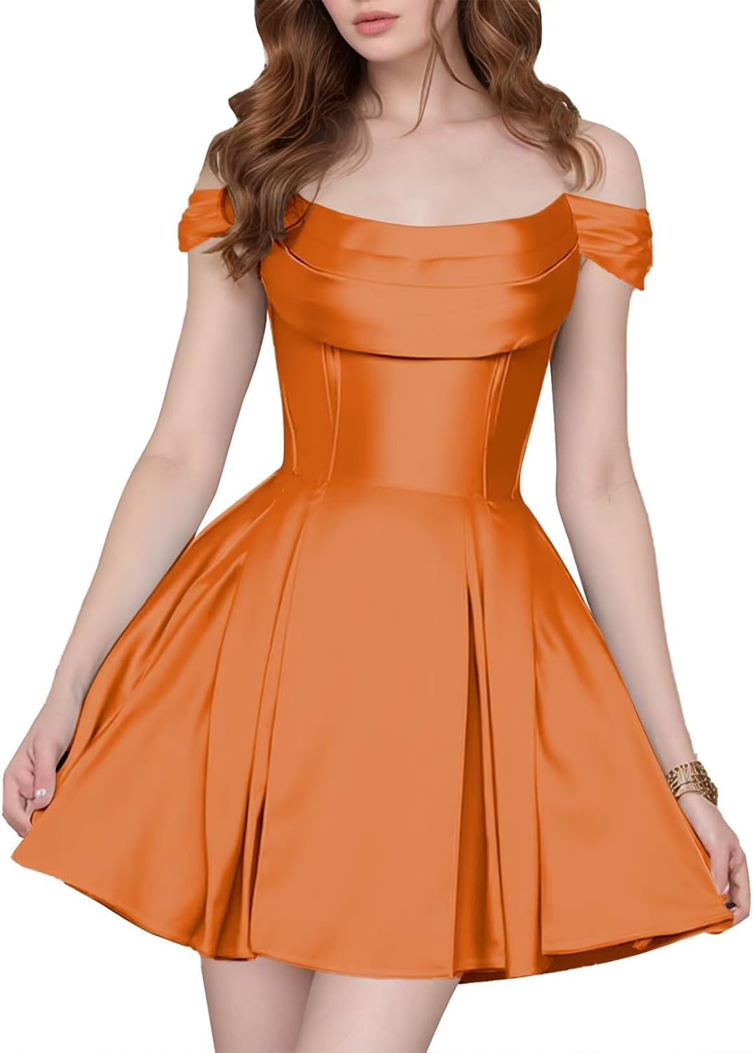 Satin Homecoming Dresses Short Wedding Dresses 2026 Off Shoulder Prom Dress with Pockets A Line Formal Party Gown