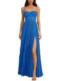 Long Floral Dress for Women Wedding Guest Dress Formal Pleated Prom Dresses 2027