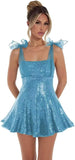 Sparkly Sequin Homecoming Dresses for Teens 2027 Spaghetti Strap Short Prom Dress with Bow Glitter Tulle Cocktail Party Gown