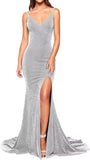 Women's Prom Dress Long High Slit Mermaid Formal Evening Gown for Wedding