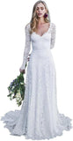 Women's Beach Wedding Dresses for Bride 2025 Long Lace Wedding Bridal Gowns