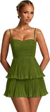 Chiffon Homecoming Dresses for Teens 2026 Spaghetti Straps Short Mini Dress A Line Formal Cocktail Party Prom Dress