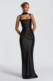 Mermaid Bridesmaid Dresses with Scarf 2027 Long Satin Spaghetti Straps Ruched Formal Evening Party Dress for Women