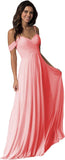 Schulterfreies Chiffon-Brautjungfernkleid mit Taschen für die Hochzeit 