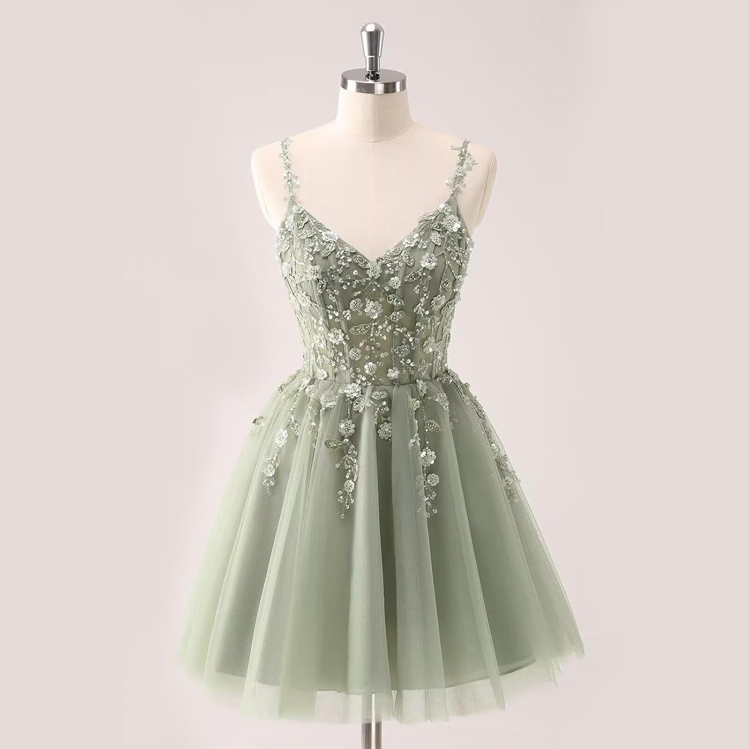 Lace Applique Tulle Homecoming Dresses for Teens Sparkly 3D Flower Short Prom Dress Sequin Quinceanera DAMA Dress
