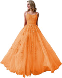 Ballkleider, langes Ballkleid für Damen, Spaghettiträger, Tüll, A-Linie, sexy, rückenfrei, formelle Partykleider mit Taschen 