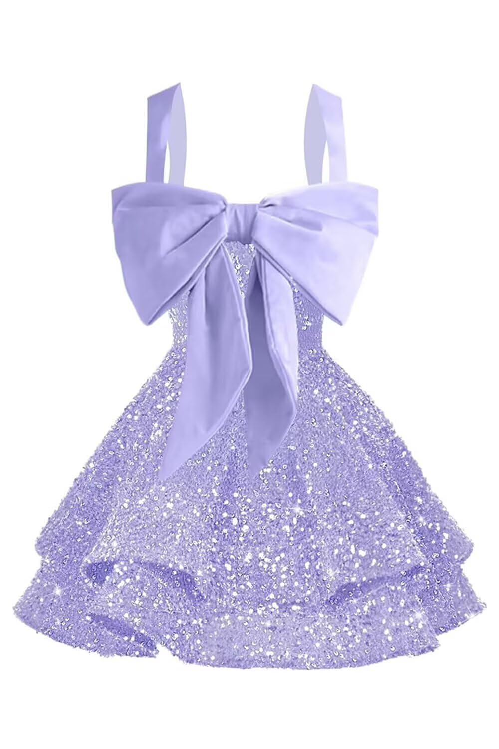 Sparkly Tiered Sequin Flower Girl Dress Spaghetti Straps Short Birthday Pageant Formal Mini Dresses