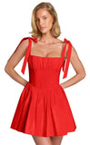 Spaghetti Straps Homecoming Dresses for Teens Satin A-line Short Prom Dress Pleated Cocktail Gowns with Pockets