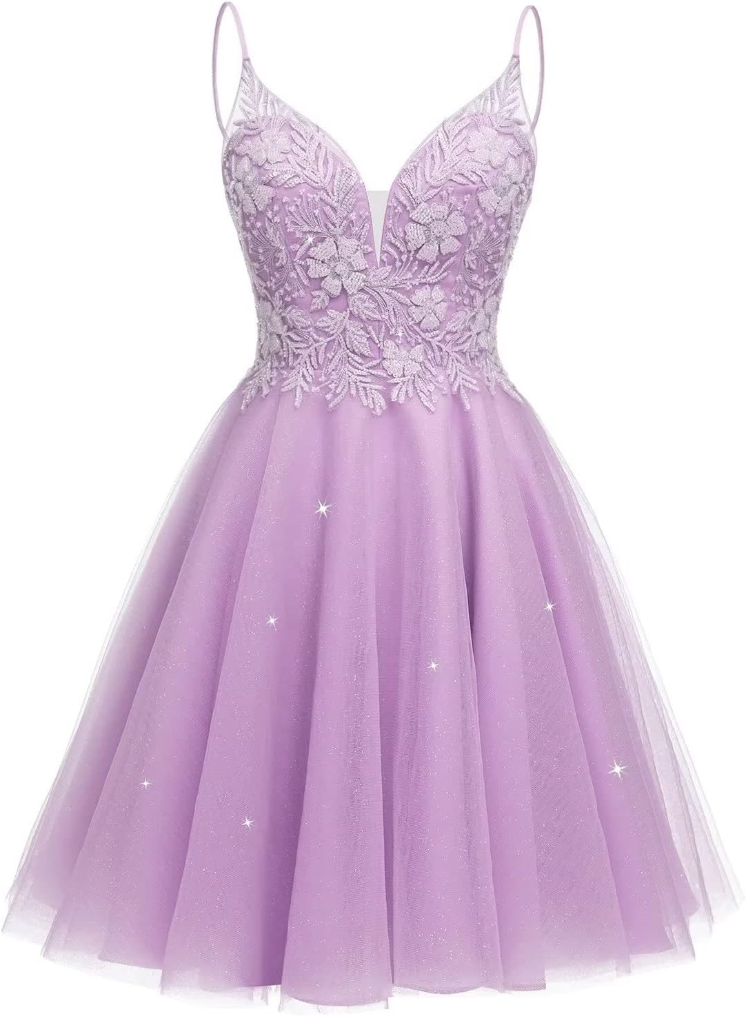 Sparkly Tulle Homecoming Dresses Short Lace Prom Dresses for Teens Mini Cocktail Dress