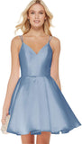 Women's Short Homecoming Dresses for Teens 2025 V Neck Satin Prom Cocktail Gowns