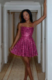 Sequin Prom Dresses 2026 for Teens Spaghetti Straps Cowl Neck Short Cocktail Party Dress
