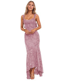 Jacquard Laces Prom Dress for Women Bridesmaid Dresses Bow Strapless Long Formal Wedding Party Gown
