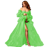 Tulle Maternity Dresses for Photoshoot Long Puffy Bridal Lingeria Robe Pregnancy Gowns Bathgown BabyShower Dress