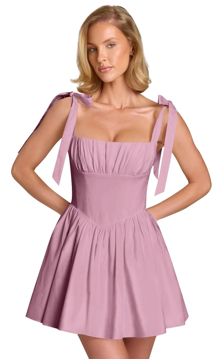 Spaghetti Straps Homecoming Dresses for Teens Satin A-line Short Prom Dress Pleated Cocktail Gowns with Pockets