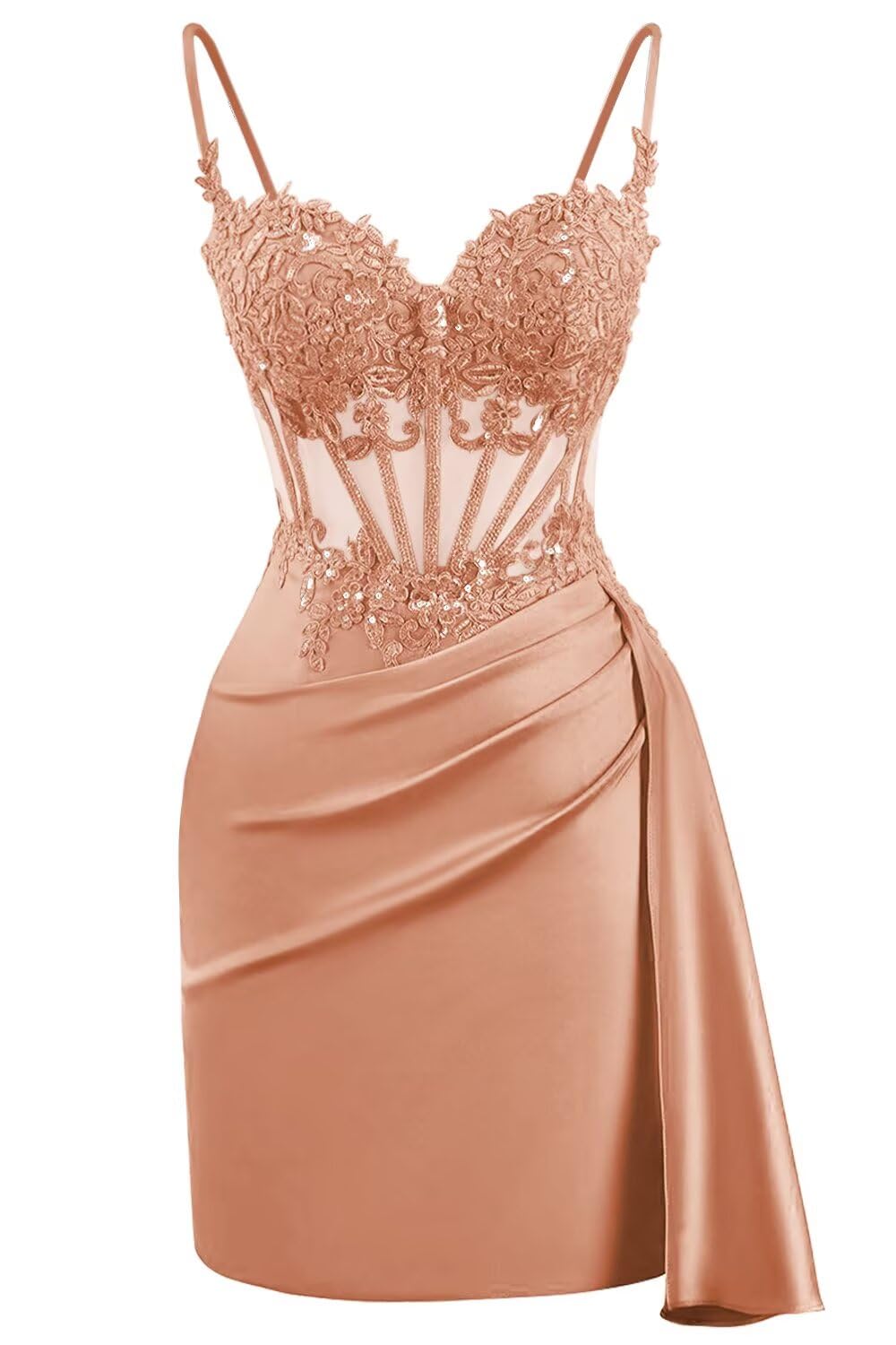 Lace Satin Homecoming Dresses for Teens 2027 Short Prom Dress Spaghetti Straps Corset Cocktail Formal Evening Gowns