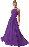 Women's Halter Bridesmaid Dresses Long Chiffon Formal Dresses Evening Party Dress 2026