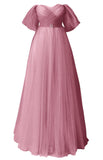 Glitter Tulle Prom Dresses Off The Shoulder Sweetheart Puffy Long Evening Gowns for Women 2027