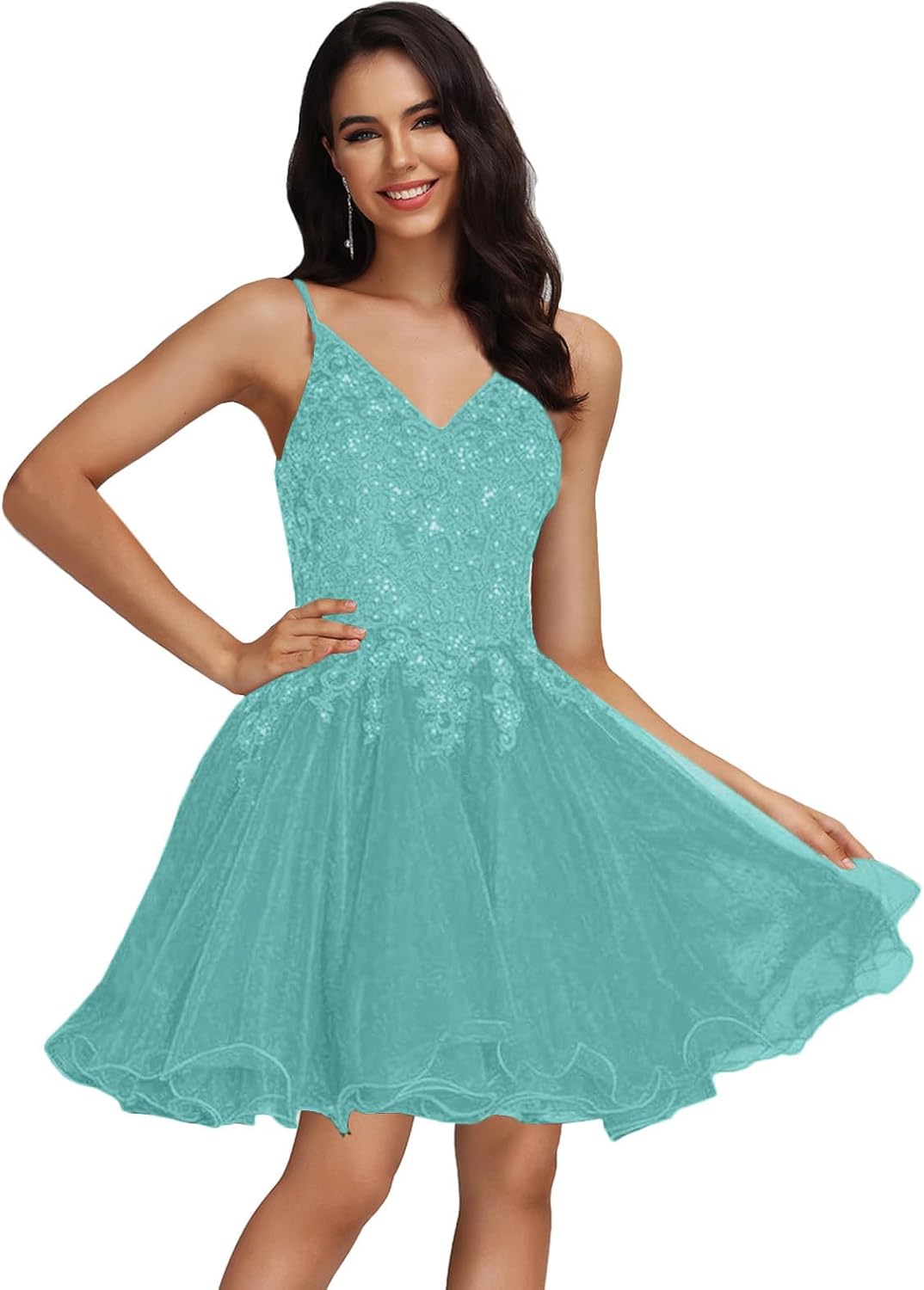 Tulle Homecoming Dresses Teens Lace Beaded Party Dress Juniors Short Prom Dresses