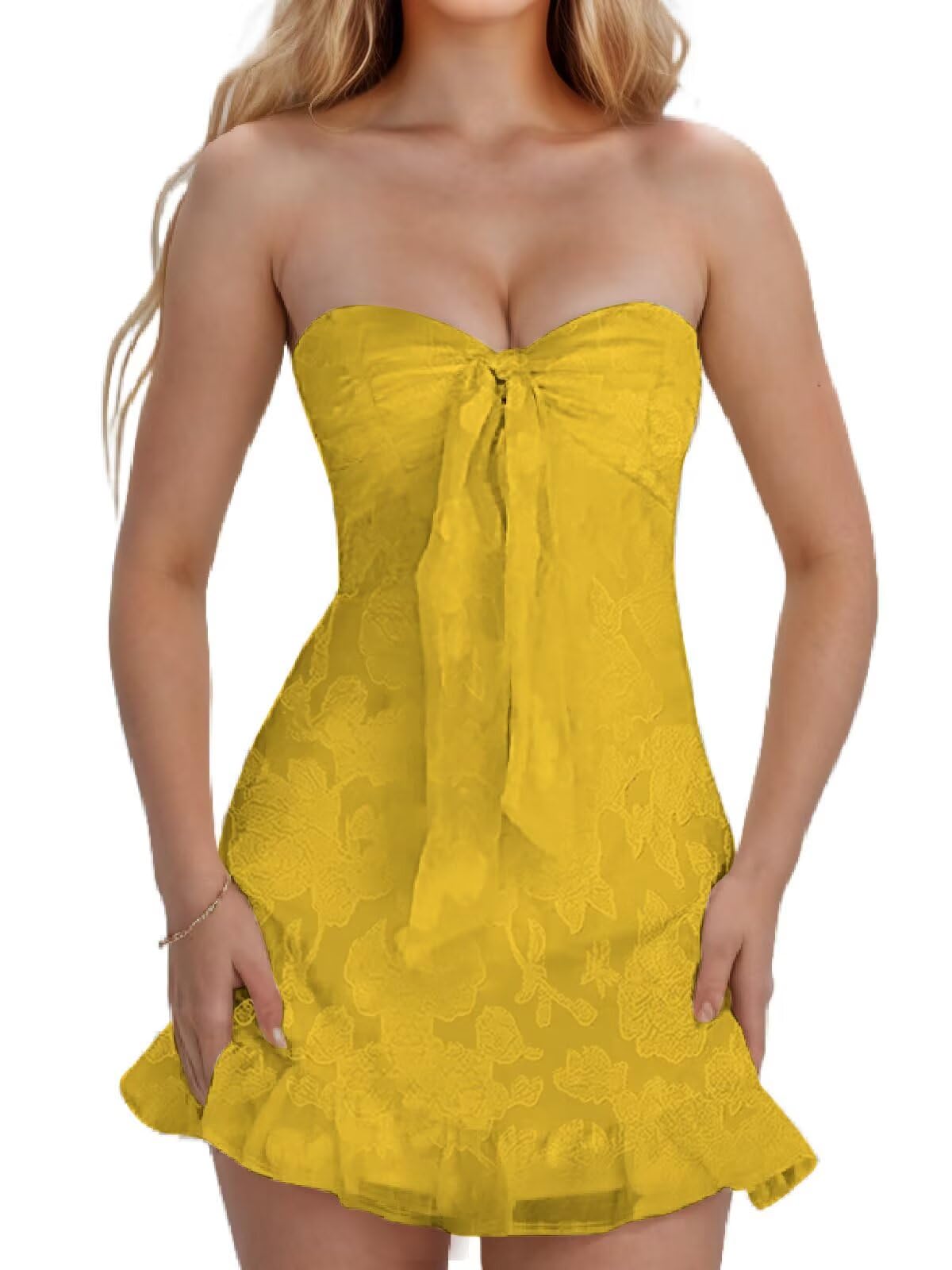 Jacquard Chiffon Homecoming Dress Short for Teens 2027 Strapless Mini Prom Gown Ruffle Cocktail Party Dress
