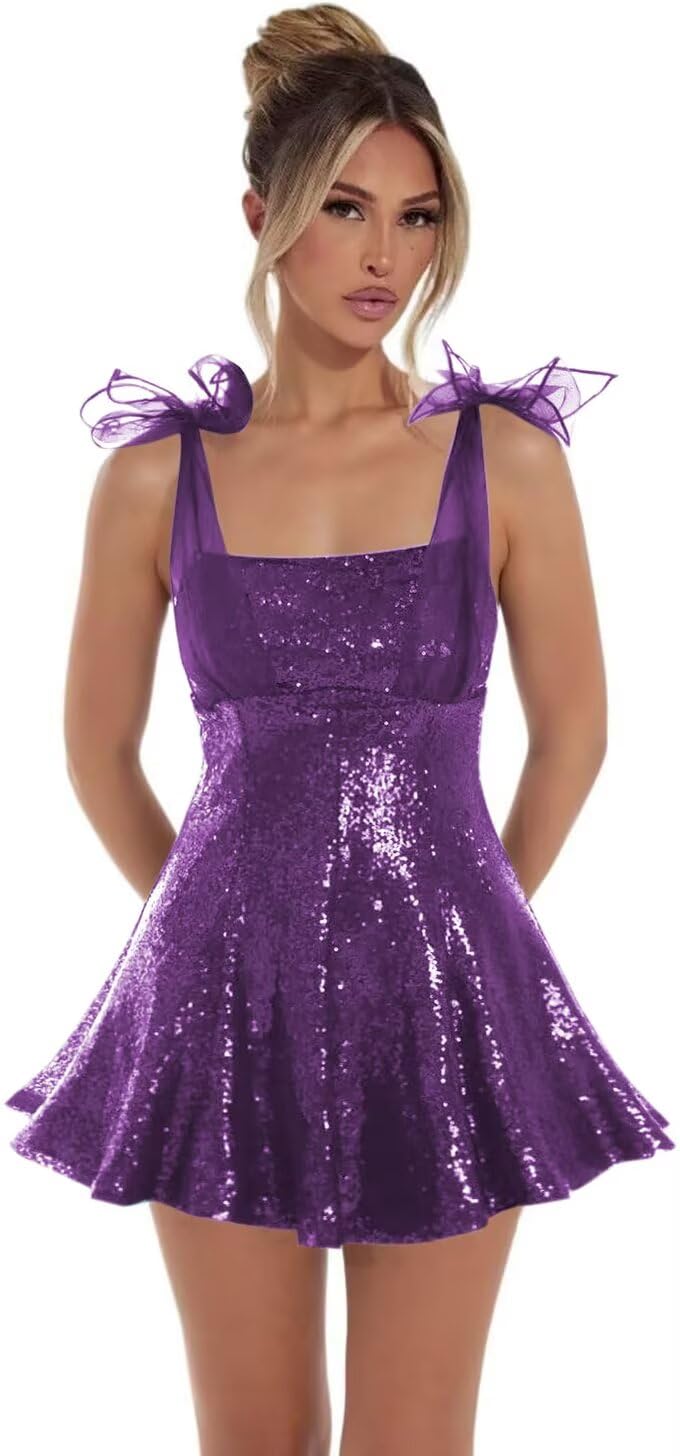 Spaghetti Straps Sequin Homecoming Dresses for Teens Short Prom Dress Sparkly A-Line Cocktail Party Gowns