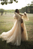Womens Tulle Robe Maternity Dress for Photoshoot Off Shoulder Bridal Lingerie Maternity Gowns for Babyshower