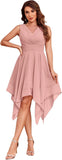 Women's Short Bridesmaid Dresses 2025 V Neck Ruched Chiffon Formal Cocktail Party Dress