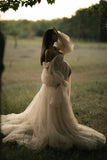 Womens Tulle Robe Maternity Dress for Photoshoot Off Shoulder Bridal Lingerie Maternity Gowns for Babyshower