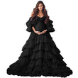 Puffy Tulle Robe Maternity Dress for Photoshoot Off Shoulder Bridal Lingerie Maternity Gowns for BabyShower