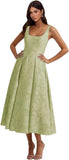Floral Lace Bridesmaid Dresses for Women Tea Length A Line Pleated Wedding Guest Dress Formal Gown