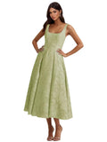 Floral Lace Bridesmaid Dresses for Women Tea Length A Line Pleated Wedding Guest Dress Formal Gown