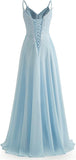 Lace Bridesmaid Dresses for Wedding with Slit Spaghetti Straps Chiffon Aline Formal Evening Party Gowns