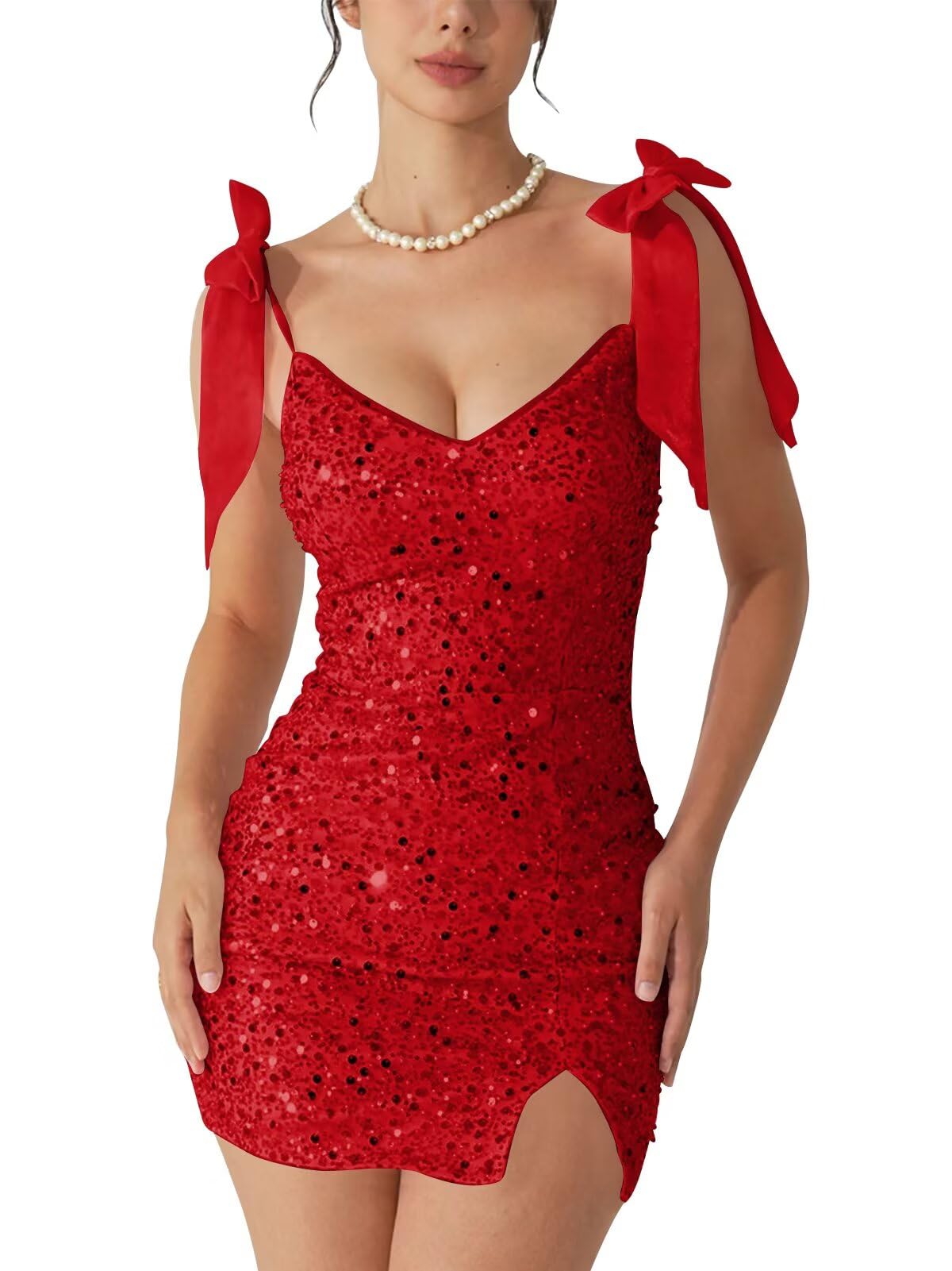 Sequin Mini Homecoming Dresses for Teens 2027 Short Bodycon Cocktail Dress Party Gowns with Bow Straps