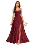 Women’s Ruffled Bridesmaid Dresses Scoop Neck Floral Chiffon Formal Dress Wrap Pleated Wedding Guest Dress