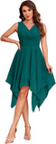 Women's Short Bridesmaid Dresses 2025 V Neck Ruched Chiffon Formal Cocktail Party Dress
