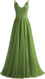 Lace Bridesmaid Dresses for Wedding with Slit Spaghetti Straps Chiffon Aline Formal Evening Party Gowns