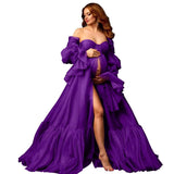 Tulle Maternity Dresses for Photoshoot Long Puffy Bridal Lingeria Robe Pregnancy Gowns Bathgown BabyShower Dress