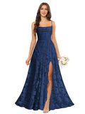 Women’s Ruffled Bridesmaid Dresses Scoop Neck Floral Chiffon Formal Dress Wrap Pleated Wedding Guest Dress