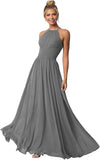 Women's Halter Bridesmaid Dresses Long Chiffon Formal Dresses Evening Party Dress 2026