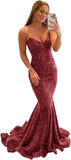 Vestido de fiesta con tirantes finos y lentejuelas, vestido de noche de sirena brillante con abertura, vestidos largos para mujer 2024 