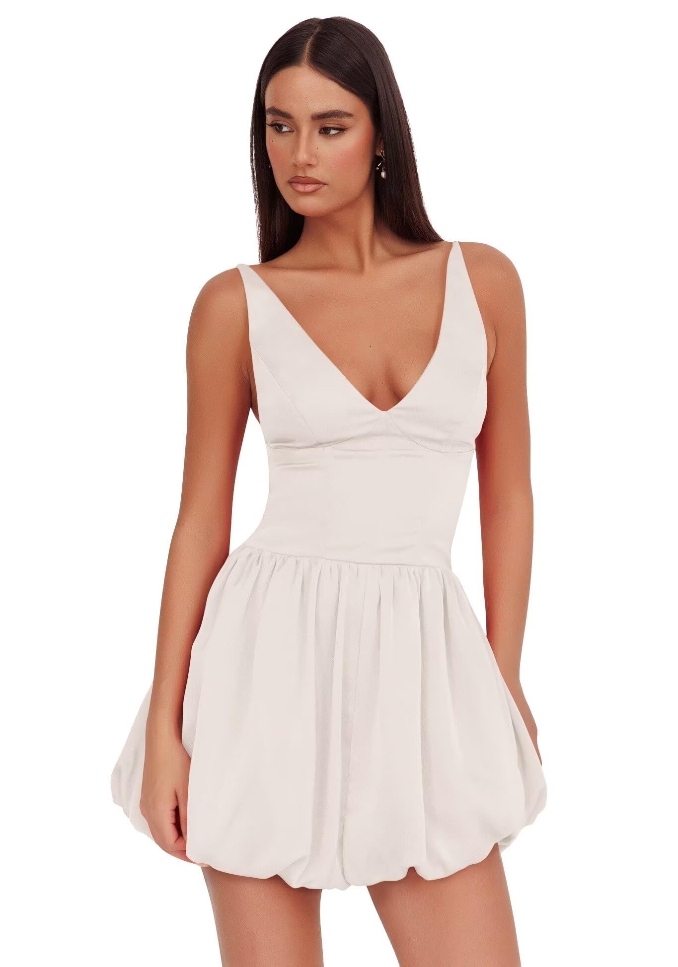 V Neck Satin Homecoming Dresses for Teens 2027 Short Prom Dress A-Line Backless Cocktail Party Gowns with Pockets