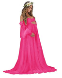 Kingbridal Pearl Tulle Maternity Dress for Photoshoot Long Puffy Sleeve Pregnancy Gown