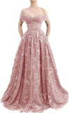 Sparkly Off Shoulder Tulle Prom Dresses with Butterfly Appliques Long A Line Formal Evening Party Gowns for Women