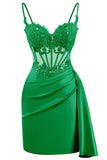 Lace Satin Homecoming Dresses for Teens 2027 Short Prom Dress Spaghetti Straps Corset Cocktail Formal Evening Gowns