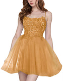 Tulle Homecoming Dresses Short Wedding Dresses 2026 Spaghetti Strap Prom Dress A Line Lace Applique Formal Party Gown