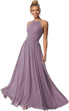 Women's Halter Bridesmaid Dresses Long Chiffon Formal Dresses Evening Party Dress 2026