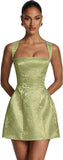 Kingbridal Jacquard Satin Homecoming Dresses for Teens 2026 A-Line Short Prom Cocktail Dress