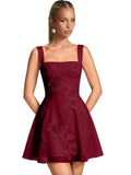 Floral Tulle Homecoming Dresses Short Embroidery Lace A-Line Mini Formal Graduation Cocktail Gown