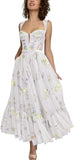 Vestidos de tul con bordado floral para mujer 2024, vestidos formales de fiesta de noche 