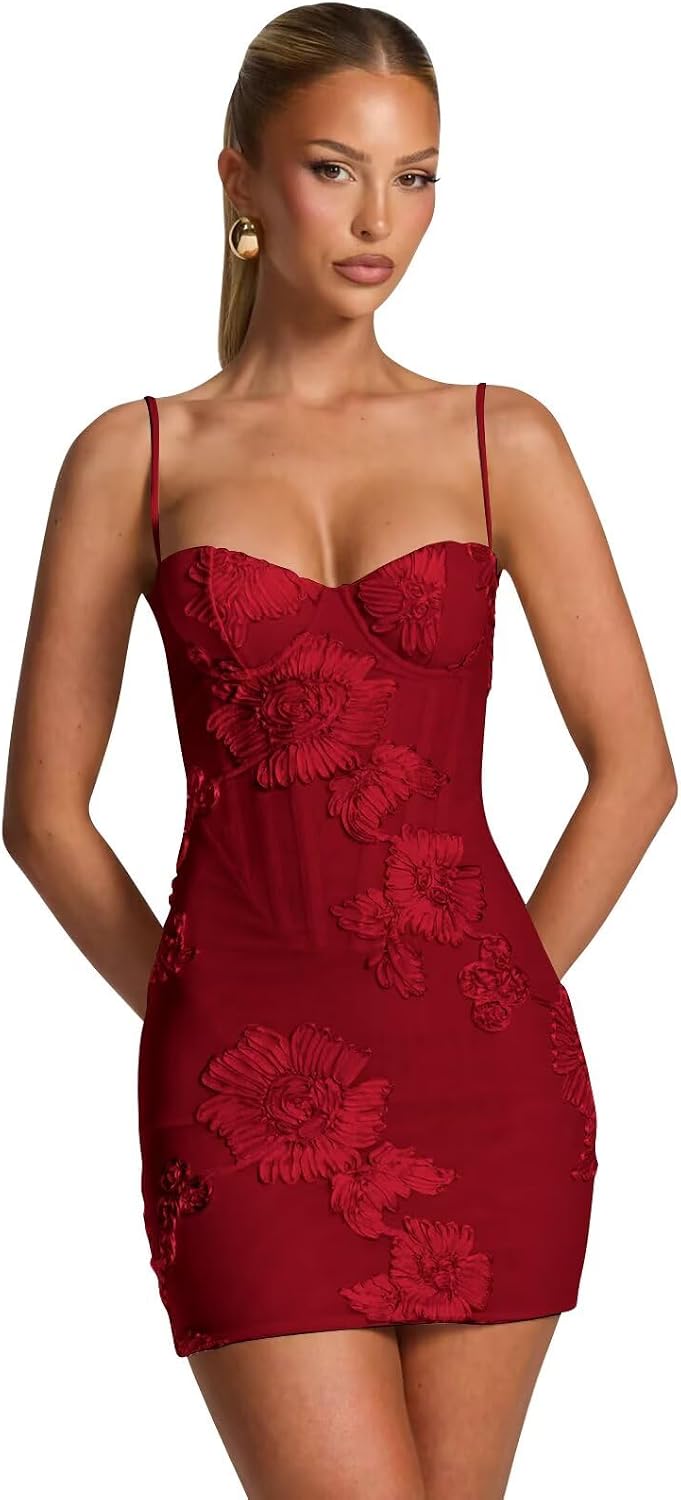 Spaghetti Straps Short Homecoming Dresses 2026 Mini Tight Embroidery Corset Prom Evening Cocktail Dress