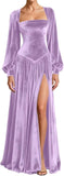 Kingbridal Gowns Long Sleeve Prom Dresses for Women 2027 Velvet Formal Dress with Slit Long A-line Evening Party Gowns